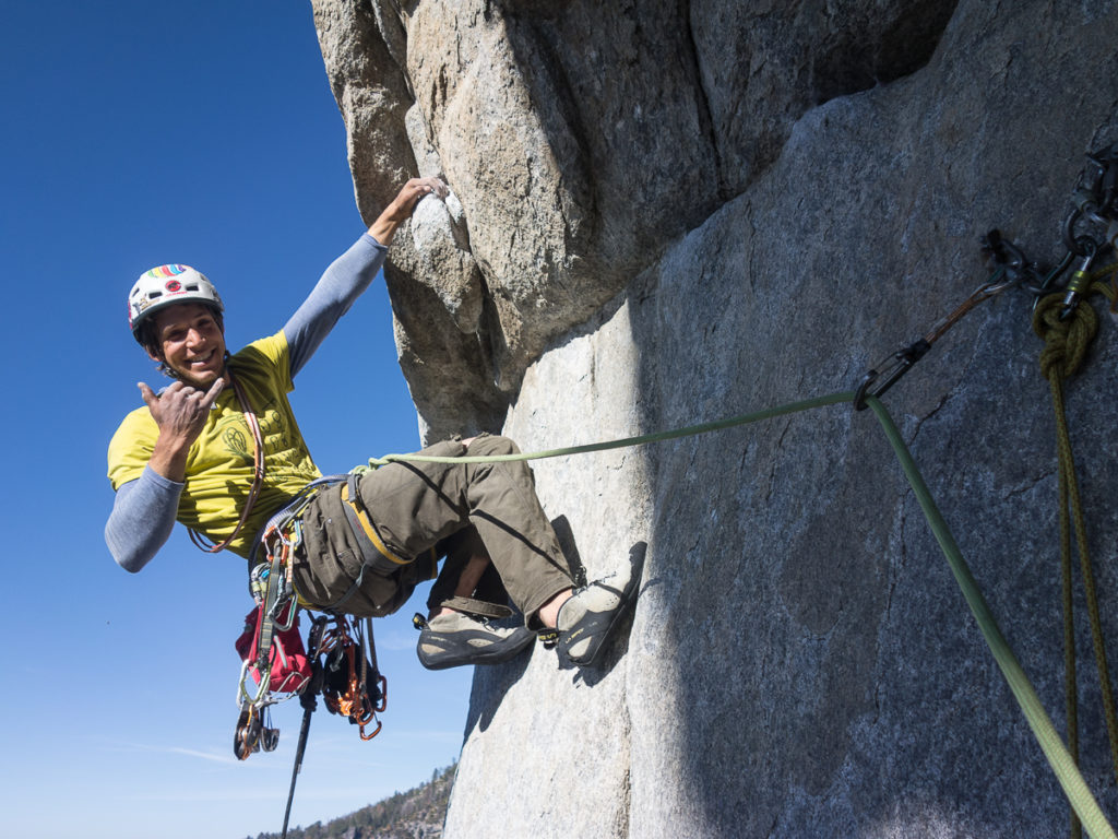 Die Katze ist im Sack! Letzte 5.12a/b Seillänge, die Traverse.