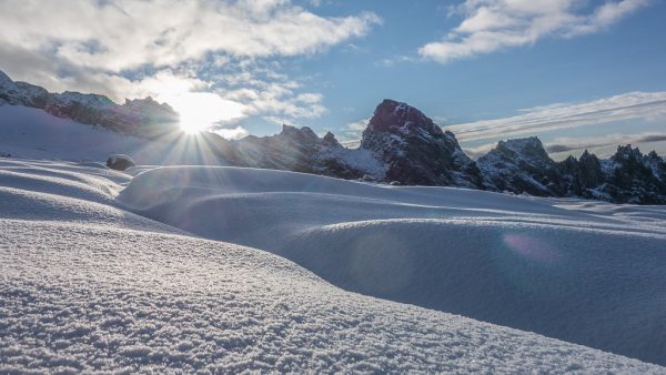 Großglockner Normalweg Sonnenaufgang Neuschnee