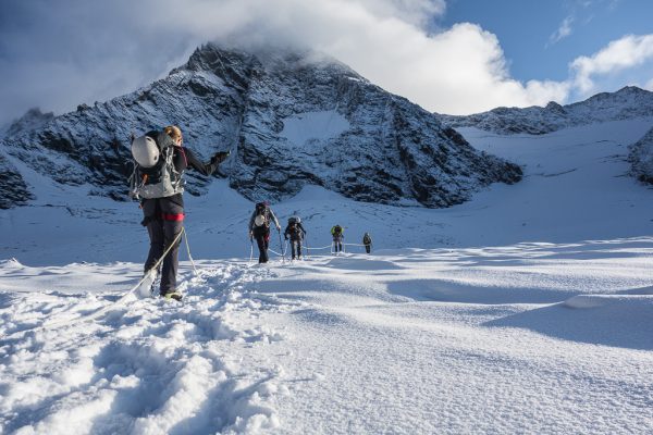 Großglockner Normalweg Sonnenaufgang Neuschnee angetuckert